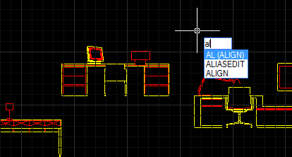 CAD對齊命令對齊圖塊