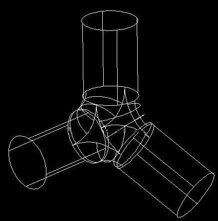 如何用CAD繪制一個(gè)三通管？
